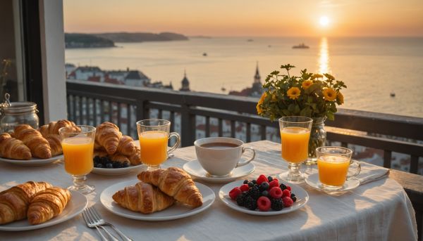 Comment savourer un délicieux petit-déjeuner face à l horizon bleu